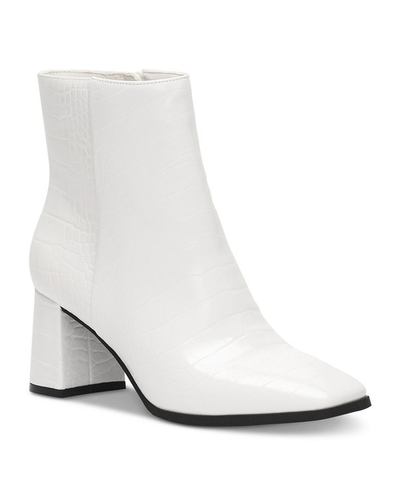 Women's Dasha Block-Heel Booties White $26.51 Shoes