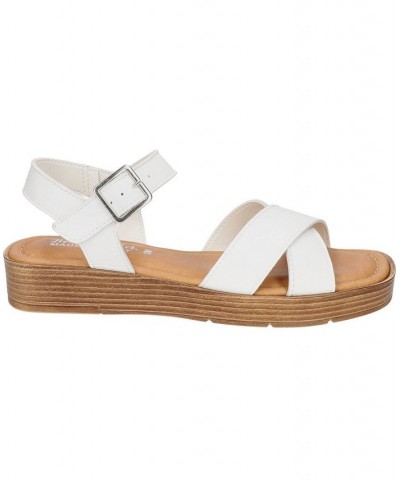 Women's Car-Italy Wedge Sandals White $40.00 Shoes