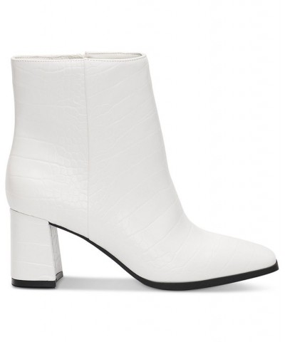 Women's Dasha Block-Heel Booties White $26.51 Shoes