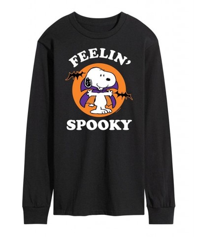 Men's Peanuts Feelin' Spooky T-shirt Black $18.49 T-Shirts