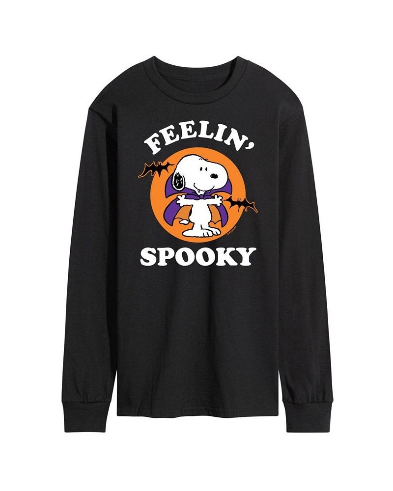 Men's Peanuts Feelin' Spooky T-shirt Black $18.49 T-Shirts