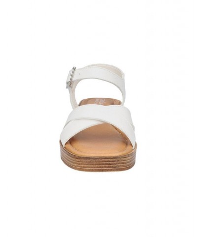 Women's Car-Italy Wedge Sandals White $40.00 Shoes