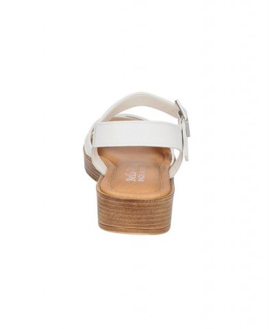 Women's Car-Italy Wedge Sandals White $40.00 Shoes