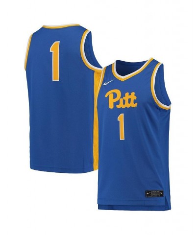 Men's 1 Royal Pitt Panthers Team Replica Basketball Jersey $42.30 Jersey