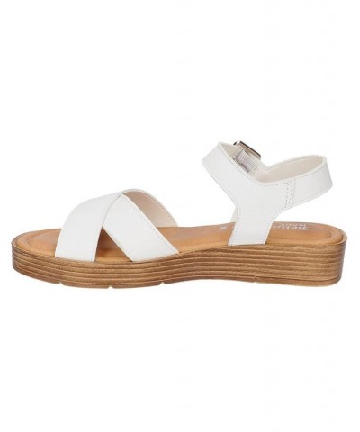 Women's Car-Italy Wedge Sandals White $40.00 Shoes