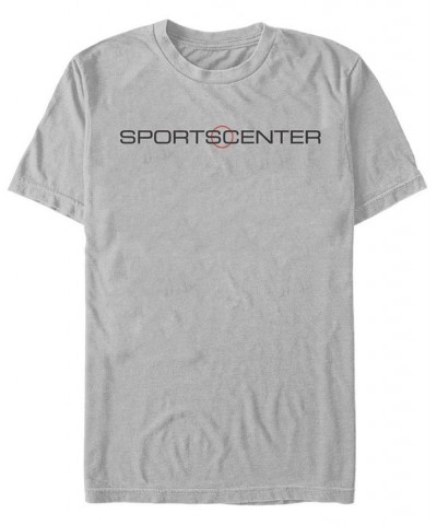 Men's Sports Center Short Sleeve Crew T-shirt Silver $18.89 T-Shirts