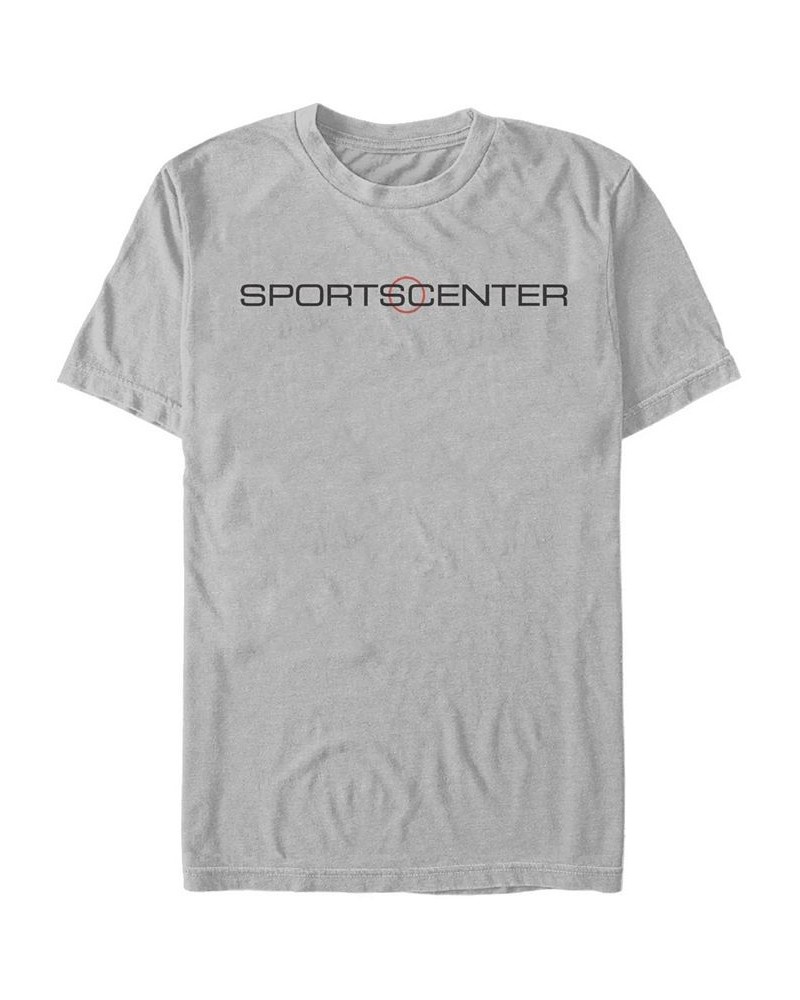 Men's Sports Center Short Sleeve Crew T-shirt Silver $18.89 T-Shirts