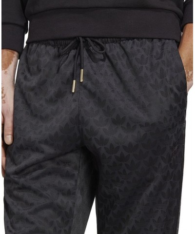 Men's Graphics Allover Monogram Print Jogger Pants Black $43.20 Pants