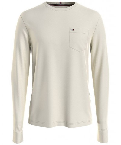 Men's Tommy Crew Neck Long Sleeve Tee White $21.08 T-Shirts