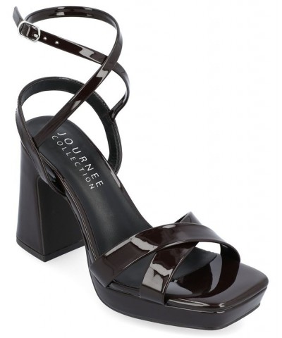 Women's Zorana Platform Sandals Brown $47.00 Shoes