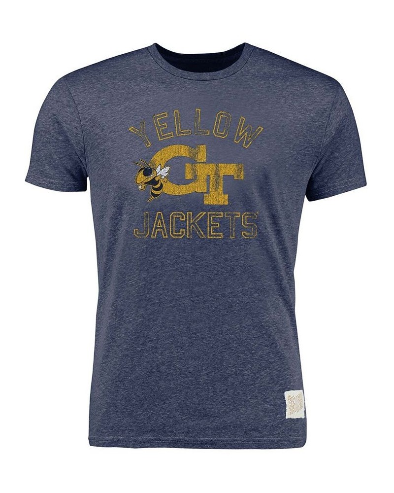 Men's Heather Navy Georgia Tech Yellow Jackets Vintage-Like Tri-Blend T-shirt $26.99 T-Shirts