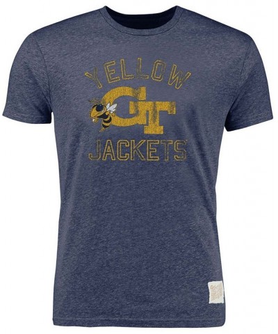 Men's Heather Navy Georgia Tech Yellow Jackets Vintage-Like Tri-Blend T-shirt $26.99 T-Shirts