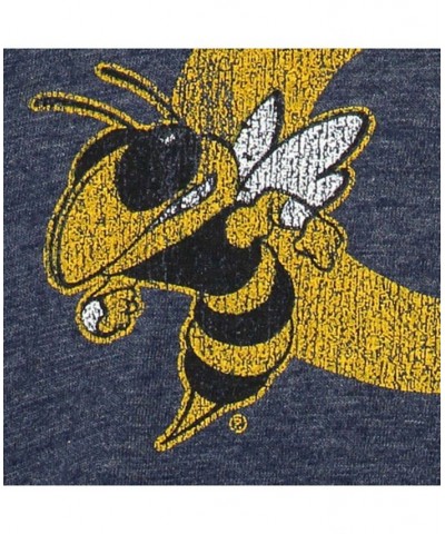 Men's Heather Navy Georgia Tech Yellow Jackets Vintage-Like Tri-Blend T-shirt $26.99 T-Shirts