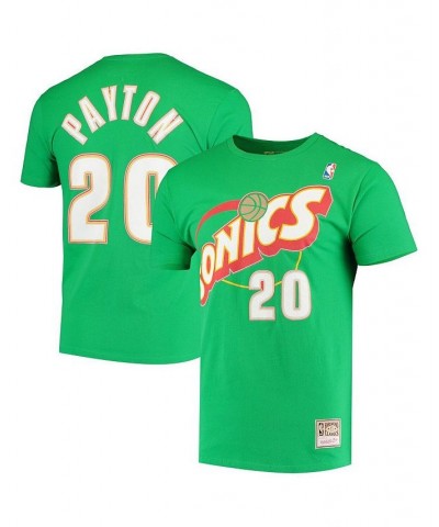 Men's Gary Payton Green Seattle SuperSonics Hardwood Classics Stitch Name and Number T-shirt $26.40 T-Shirts