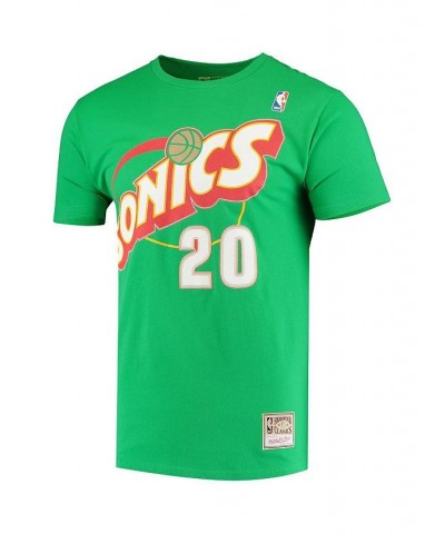 Men's Gary Payton Green Seattle SuperSonics Hardwood Classics Stitch Name and Number T-shirt $26.40 T-Shirts