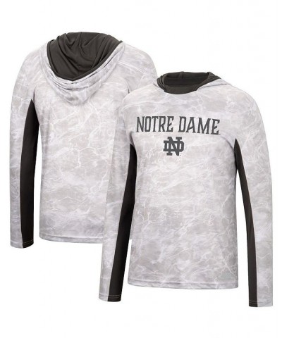 Men's White Notre Dame Fighting Irish Mossy Oak SPF 50 Performance Long Sleeve Hoodie T-shirt $29.90 T-Shirts