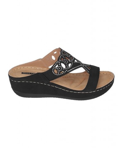 Women's Ganni Wedge Sandals Black $36.00 Shoes