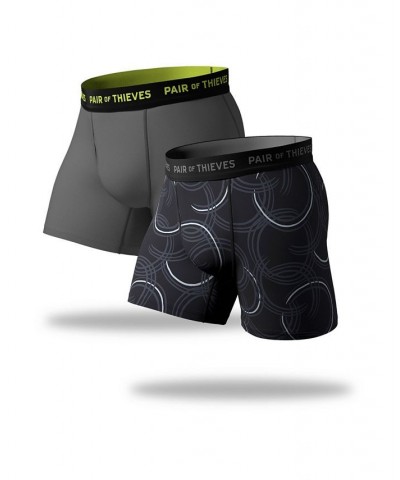 Men's Super Fit Boxer Briefs, Pack of 2 Black $19.94 Underwear