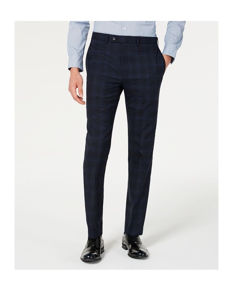 Men's Slim-Fit Wool Suit Separates Pants Blue $44.71 Suits