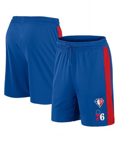 Men's Branded Royal Philadelphia 76ers 75th Anniversary Downtown Performance Practice Shorts $20.15 Shorts