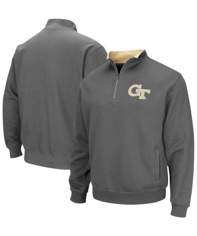 Men's Charcoal Georgia Tech Yellow Jackets Tortugas Logo Quarter-Zip Pullover Jacket $32.39 Sweatshirt