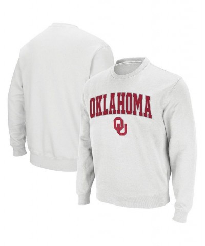 Men's White Oklahoma Sooners Arch & Logo Crew Neck Sweatshirt $28.80 Sweatshirt