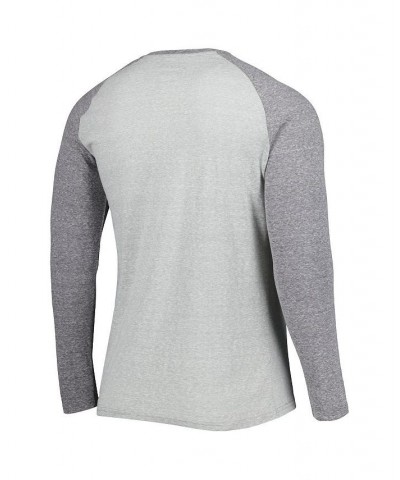 Men's Heather Gray Los Angeles Chargers Ledger Raglan Long Sleeve Henley T-shirt $27.83 T-Shirts