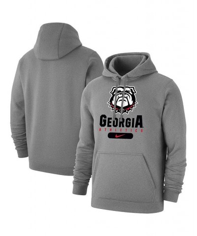 Men's Heathered Gray Georgia Bulldogs Big and Tall Club Stack Fleece Pullover Hoodie $34.00 Sweatshirt