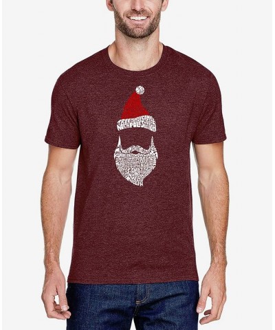 Men's Premium Blend Santa Claus Word Art T-shirt Red $24.29 T-Shirts