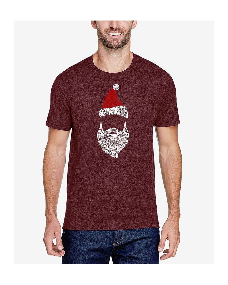 Men's Premium Blend Santa Claus Word Art T-shirt Red $24.29 T-Shirts