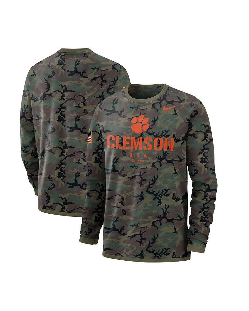 Men's Camo Clemson Tigers Military-Like Appreciation Performance Long Sleeve T-shirt $23.19 T-Shirts