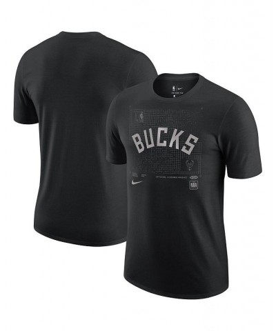 Men's Black Milwaukee Bucks Courtside Chrome T-shirt $26.99 T-Shirts