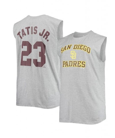 Men's Fernando Tatis Jr. Heathered Gray San Diego Padres Big and Tall Muscle Tank Top $23.75 T-Shirts