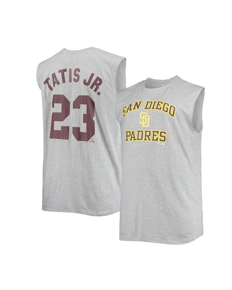 Men's Fernando Tatis Jr. Heathered Gray San Diego Padres Big and Tall Muscle Tank Top $23.75 T-Shirts