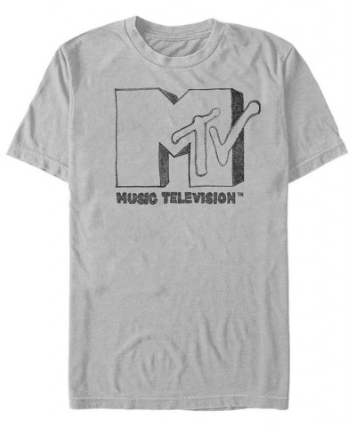 MTV Men's Sharpie Logo Short Sleeve T-Shirt Silver $15.05 T-Shirts