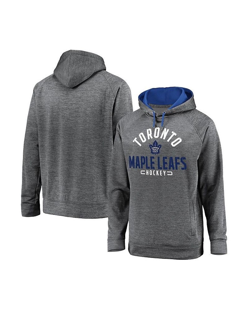 Men's Branded Gray Toronto Maple Leafs Big and Tall Battle Charged Raglan Pullover Hoodie $40.80 Sweatshirt