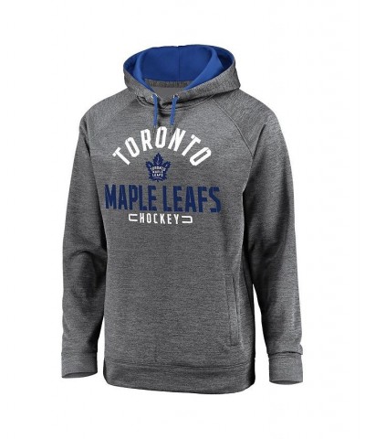 Men's Branded Gray Toronto Maple Leafs Big and Tall Battle Charged Raglan Pullover Hoodie $40.80 Sweatshirt