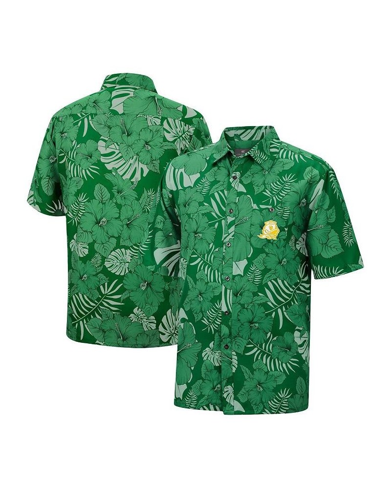 Men's Green Oregon Ducks The Dude Camp Button-Up Shirt $33.60 Shirts