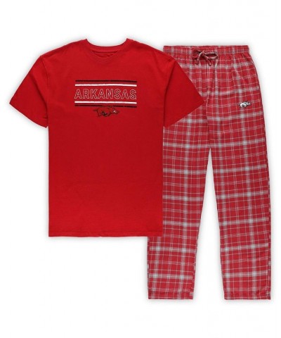 Men's Cardinal Arkansas Razorbacks Big and Tall Plaid Pants Sleep Set $45.89 Pajama