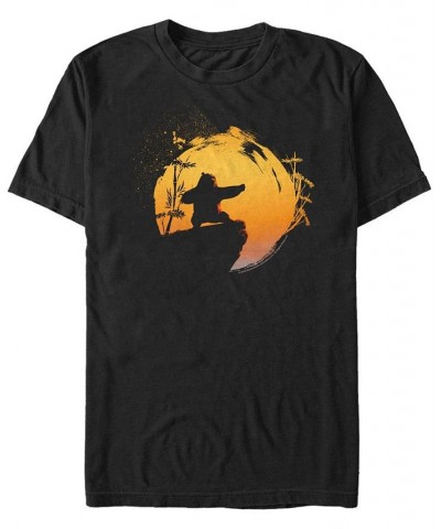 Kung Fu Panda Men's Po Sunset Training Short Sleeve T-Shirt Black $17.84 T-Shirts