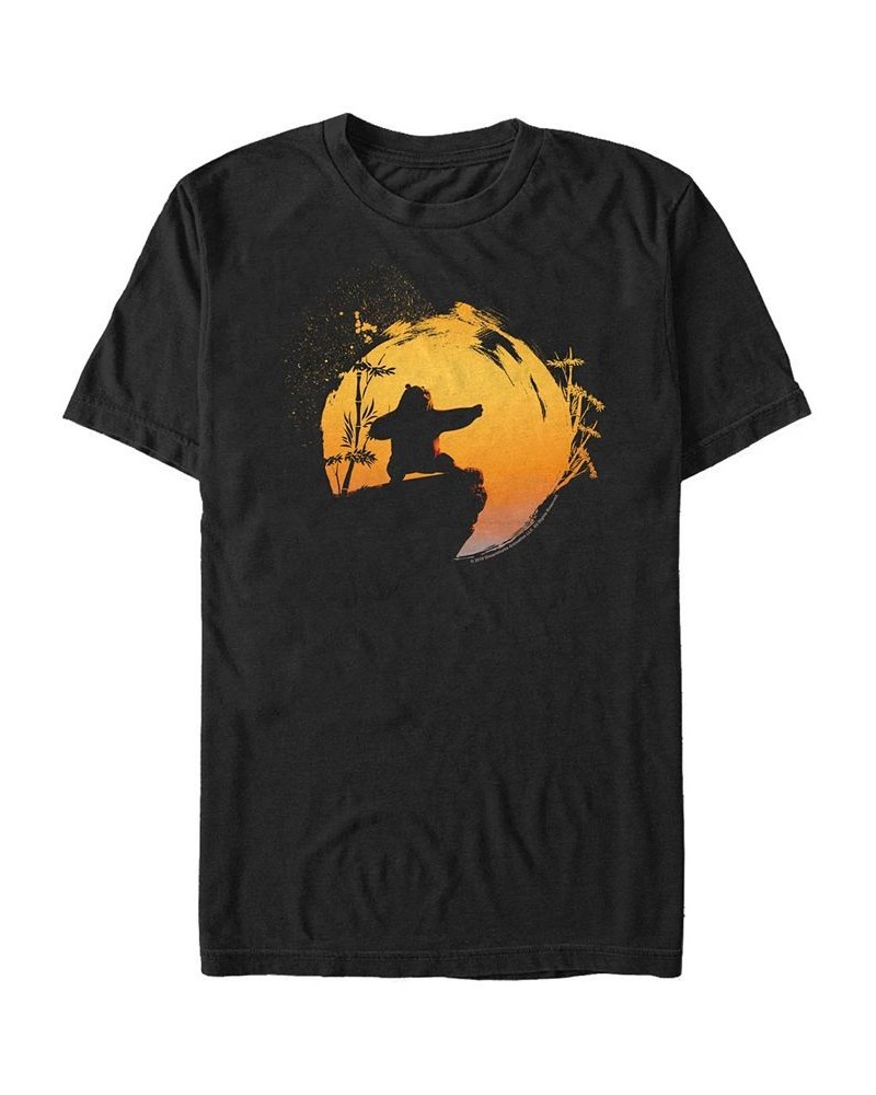 Kung Fu Panda Men's Po Sunset Training Short Sleeve T-Shirt Black $17.84 T-Shirts