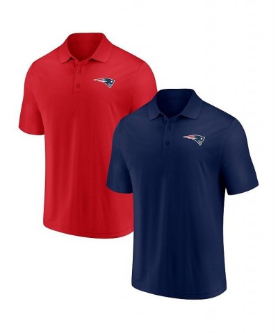 Men's Branded Navy, Red New England Patriots Home And Away 2-Pack Polo Set $28.29 Polo Shirts