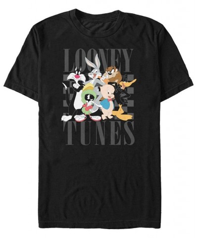 Men's Looney Tunes Nineties Groupshot Short Sleeve T-shirt Black $15.75 T-Shirts