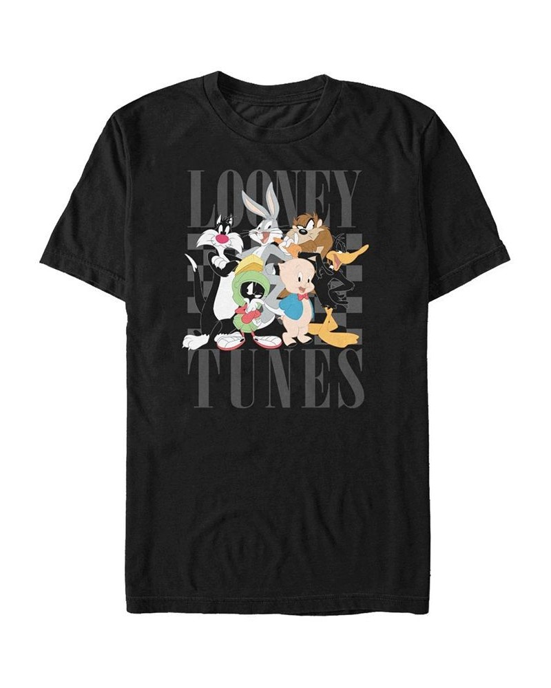 Men's Looney Tunes Nineties Groupshot Short Sleeve T-shirt Black $15.75 T-Shirts