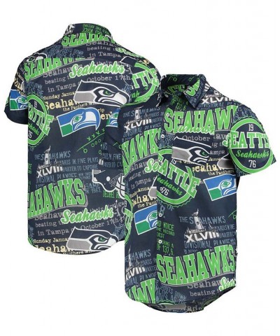 Men's College Navy Seattle Seahawks Thematic Button-Up Shirt $31.39 Shirts