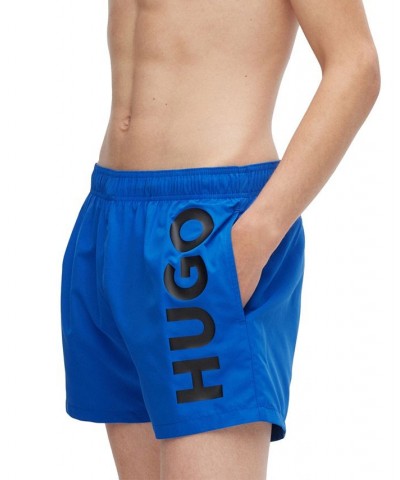 Hugo Boss Men's Abas Vertical Logo-Print Swim Trunks Blue $24.20 Swimsuits