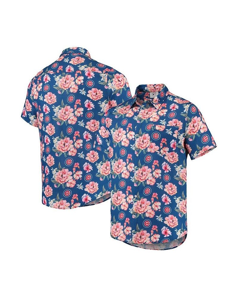 Men's Royal Chicago Cubs Floral Linen Button-Up Shirt $45.00 Shirts