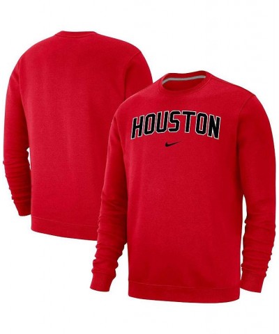 Men's Red Houston Cougars Arch Club Fleece Pullover Sweatshirt $35.00 Sweatshirt