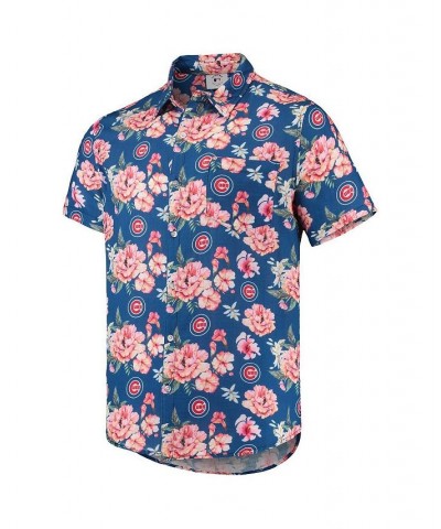 Men's Royal Chicago Cubs Floral Linen Button-Up Shirt $45.00 Shirts