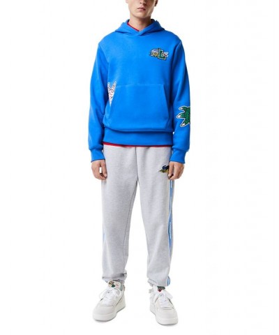 Men's Relaxed-Fit Various Badges Fleece Hoodie Blue $85.75 Sweatshirt